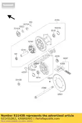 Ici, vous pouvez commander le collier, essieu arrière, l = 17 auprès de Kawasaki , avec le numéro de pièce 921431062: