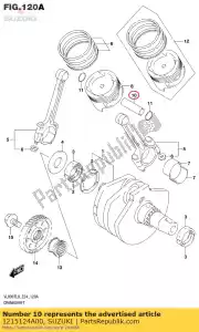 suzuki 1215124A00 axe, piston - La partie au fond