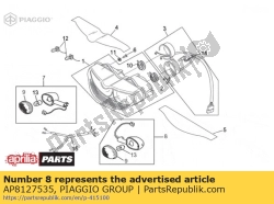 Aprilia AP8127535, Clignotant avant gauche / arrière droit., OEM: Aprilia AP8127535