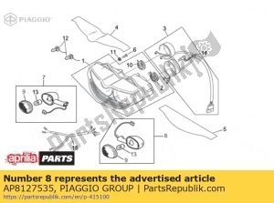 aprilia AP8127535 clignotant avant gauche / arrière droit. - La partie au fond