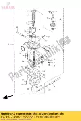 Aqui você pode pedir o carburador assy 1 em Yamaha , com o número da peça 5VJ141011000: