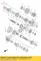 Ici, vous pouvez commander le engrenage, 5ème pignon auprès de Yamaha , avec le numéro de pièce 20S171510000: