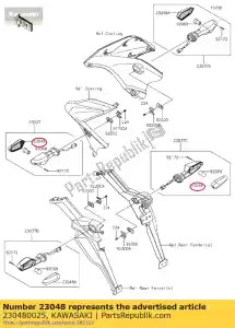 Kawasaki 230480025 lámpara de señal de lente - Lado inferior