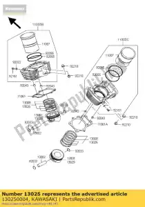 kawasaki 130250004 ring-set-piston l,o/s vn1600-a - Bottom side