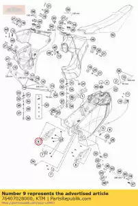 ktm 76407028000 suporte reartank direito cpl. - Lado inferior