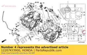 Honda 12207KYJ900 perno, sellado, 12 mm - Lado inferior