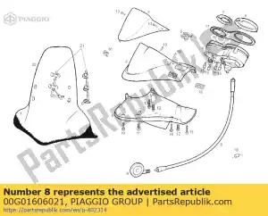 Piaggio Group 00G01606021 conducto de cable.km.contador - Lado inferior