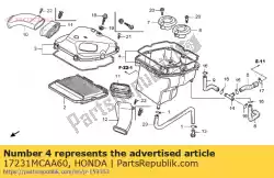 Aquí puede pedir caja, filtro de aire de Honda , con el número de pieza 17231MCAA60: