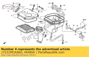 Honda 17231MCAA60 caja, filtro de aire - Lado inferior
