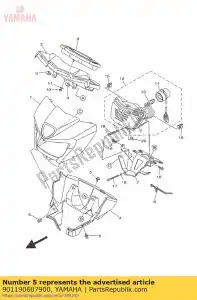 yamaha 901190607900 boulon, avec rondelle (25k) - La partie au fond