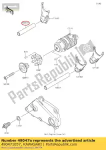 kawasaki 490471057 deslocamento da haste, l = 71,7 kl250-d2 - Lado inferior