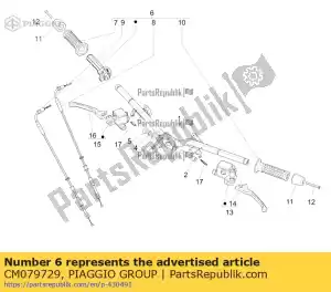 Piaggio Group CM079729 gashendel huls montage - Onderkant