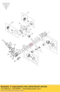 triumph T2708529 conjunto de indicador delantero - Lado inferior