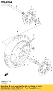 suzuki 5411148G10019 roda dianteira (18m - Lado inferior