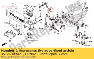 honda 45126HR3A21 tuyau comp., fr. frein(a) - La partie au fond