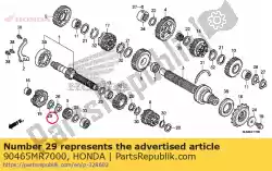 Ici, vous pouvez commander le rondelle, cannelure, 25mm auprès de Honda , avec le numéro de pièce 90465MR7000: