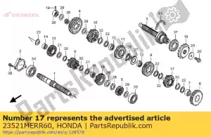 Honda 23521MERR60 gear, countershaft sixth - Bottom side