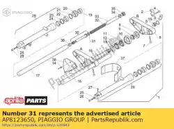 Aqui você pode pedir o anel de arbusto em Piaggio Group , com o número da peça AP8123650: