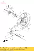 2JX253811100, Yamaha, Axle, wheel yamaha tw 125 1999 2000 2001 2002 2003 2004, New