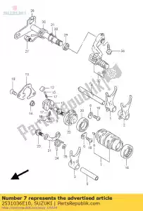 suzuki 2531036E10 leva, cambio de marchas - Lado inferior