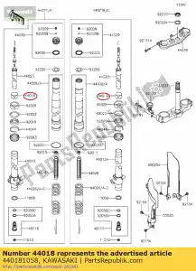 kawasaki 440181058 garfo de pistão kx80-t2 - Lado inferior