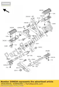 kawasaki 340030036 support-étape, fr, lh vn1600-b2h - La partie au fond