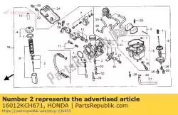 Ici, vous pouvez commander le jeu d'aiguilles, jet auprès de Honda , avec le numéro de pièce 16012KCH671: