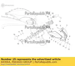 Qui puoi ordinare indicatore di direzione posteriore sinistro da Piaggio Group , con numero parte 643064: