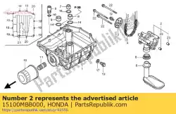 pomp, olie van Honda, met onderdeel nummer 15100MBB000, bestel je hier online: