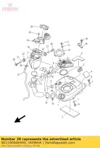 yamaha 901190686400 boulon, avec rondelle - La partie au fond