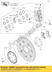 kawasaki 430800143DJ caliper-sub-assy, ??fr, lh, b zx100 - Il fondo