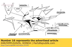 Honda 64825MFLD20ZA mark, under cowl (honda) - Il fondo