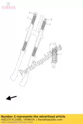 Ici, vous pouvez commander le ressort, fourche avant (k = 0,38) auprès de Yamaha , avec le numéro de pièce 4SS231411000: