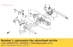 vork, r. Schakelen van Honda, met onderdeel nummer 24211MS9750, bestel je hier online: