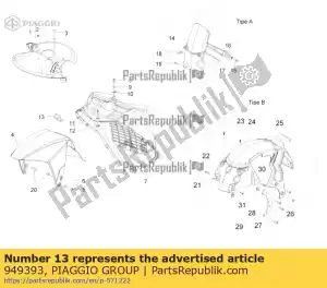 Piaggio Group 949393 front brake support - Bottom side