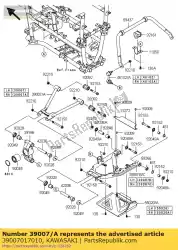 Aqui você pode pedir o arm-susp, rr, upp, lh, black kvf75 em Kawasaki , com o número da peça 39007017010: