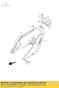 Suzuki 6816144G00DWT emblema, asiento tai - Lado inferior