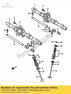 Suzuki 1291217D00 exaustão da válvula - Lado inferior