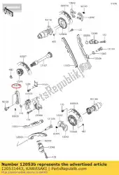 Here you can order the guide-chain,slack kvf650-a1 from Kawasaki, with part number 120531443: