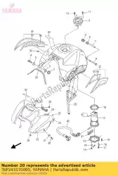 Ici, vous pouvez commander le tuyau 7 auprès de Yamaha , avec le numéro de pièce 39P243170000: