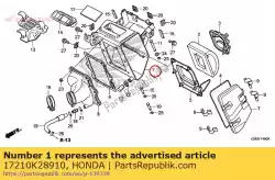 Qui puoi ordinare valigetta, filtro dell'aria da Honda , con numero parte 17210K28910: