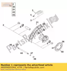 Ici, vous pouvez commander le roue avant cpl. 1,6x14 ''98 auprès de KTM , avec le numéro de pièce 46009001044: