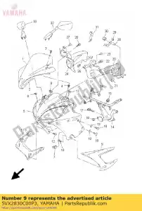 Yamaha 5VX2830C00P3 viseira, lado 1 - Lado inferior