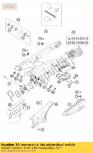 ktm 50304030344 basculante cpl.125 / 250 sxs 2000 - Lado inferior