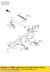 Kawasaki 110601126 joint, tuyau d'échappement - La partie au fond