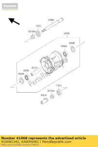Kawasaki 410681342 eixo, fr - Lado inferior