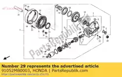 Ici, vous pouvez commander le roulement, bille radiale, 57 / auprès de Honda , avec le numéro de pièce 91052MB0003: