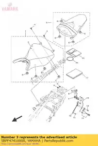 yamaha 5BPF47410000 coussin, siège - La partie au fond