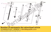 51440GCF921, Honda, pijp, stoel honda crf  f crf70f 70 , Nieuw