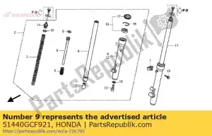 Honda 51440GCF921 tubo, asiento - Lado inferior